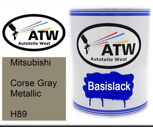 Mitsubishi, Corse Gray Metallic, H89: 1L Lackdose, von ATW Autoteile West.